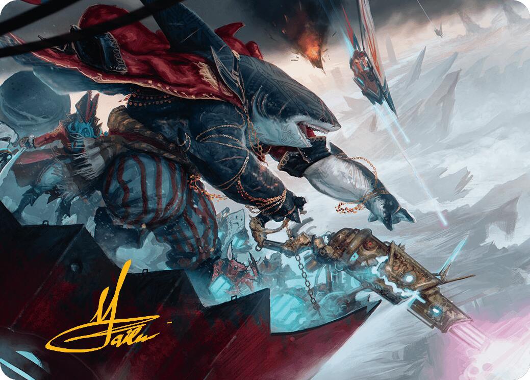 Captain Howler, Sea Scourge Art Card (16/54) (Gold-Stamped Signature) [Aetherdrift Art Series] | Gamers Paradise