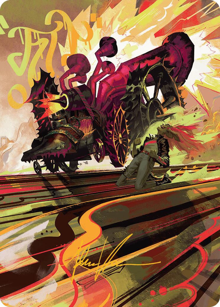 Rocketeer Boostbuggy Art Card (Gold-Stamped Signature) [Aetherdrift Art Series] | Gamers Paradise