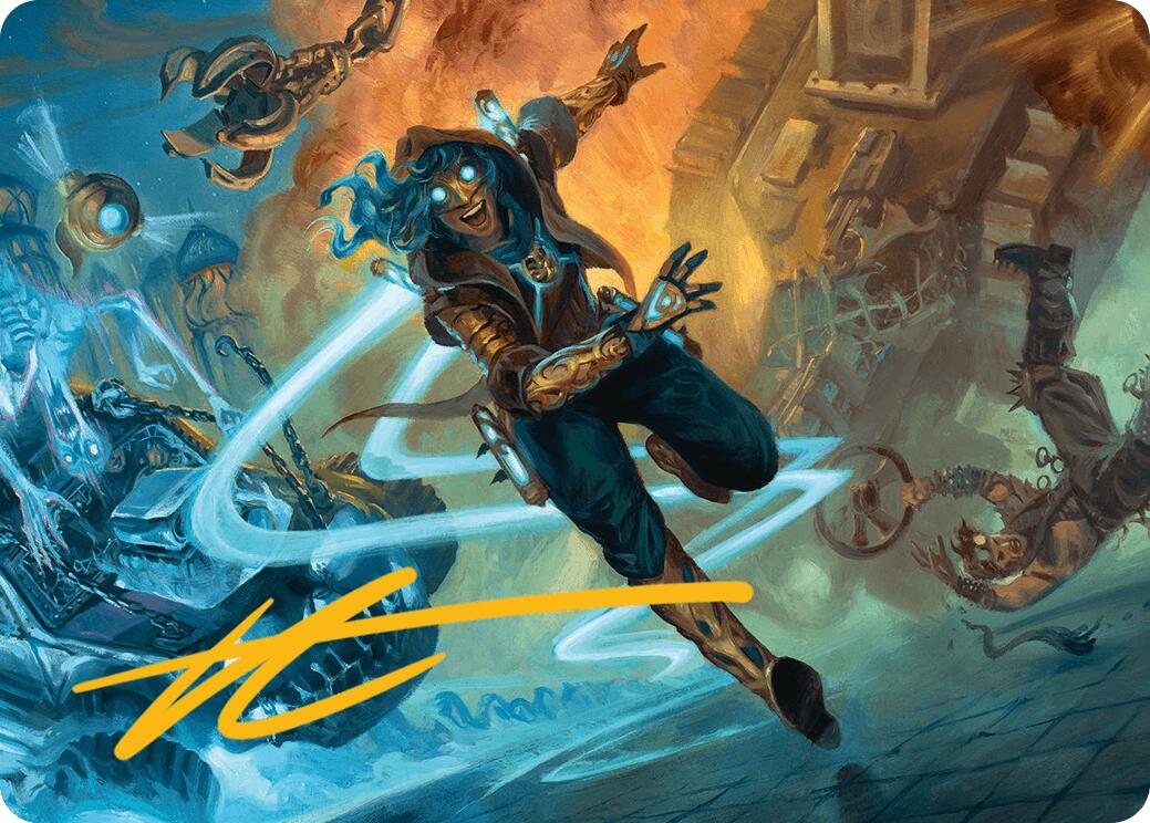 Sita Varma, Masked Racer Art Card (Gold-Stamped Signature) [Aetherdrift Art Series] | Gamers Paradise