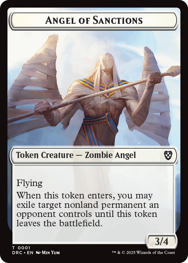 Angel of Sanctions // Vizier of Many Faces Double-Sided Token [Aetherdrift Commander] | Gamers Paradise