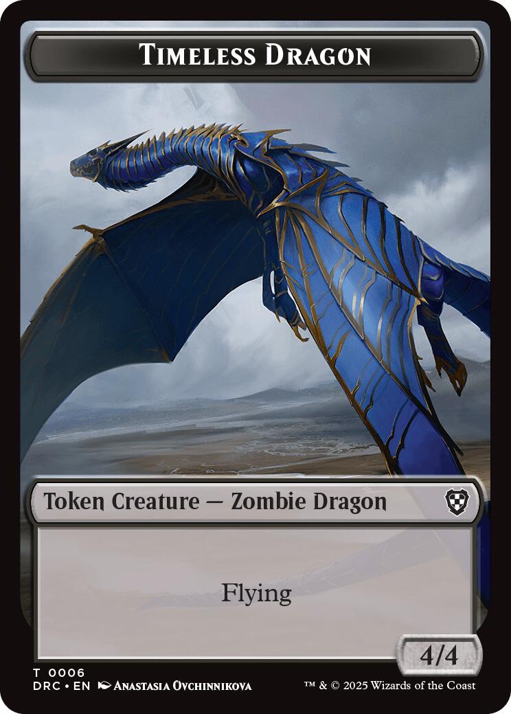 Timeless Dragon // Zombie (0007) Double-Sided Token [Aetherdrift Tokens] | Gamers Paradise