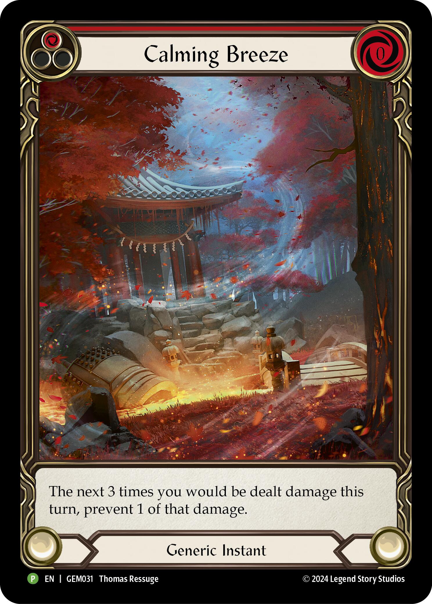 Calming Breeze (Red) [GEM031] (GEM Pack 1)  Rainbow Foil | Gamers Paradise
