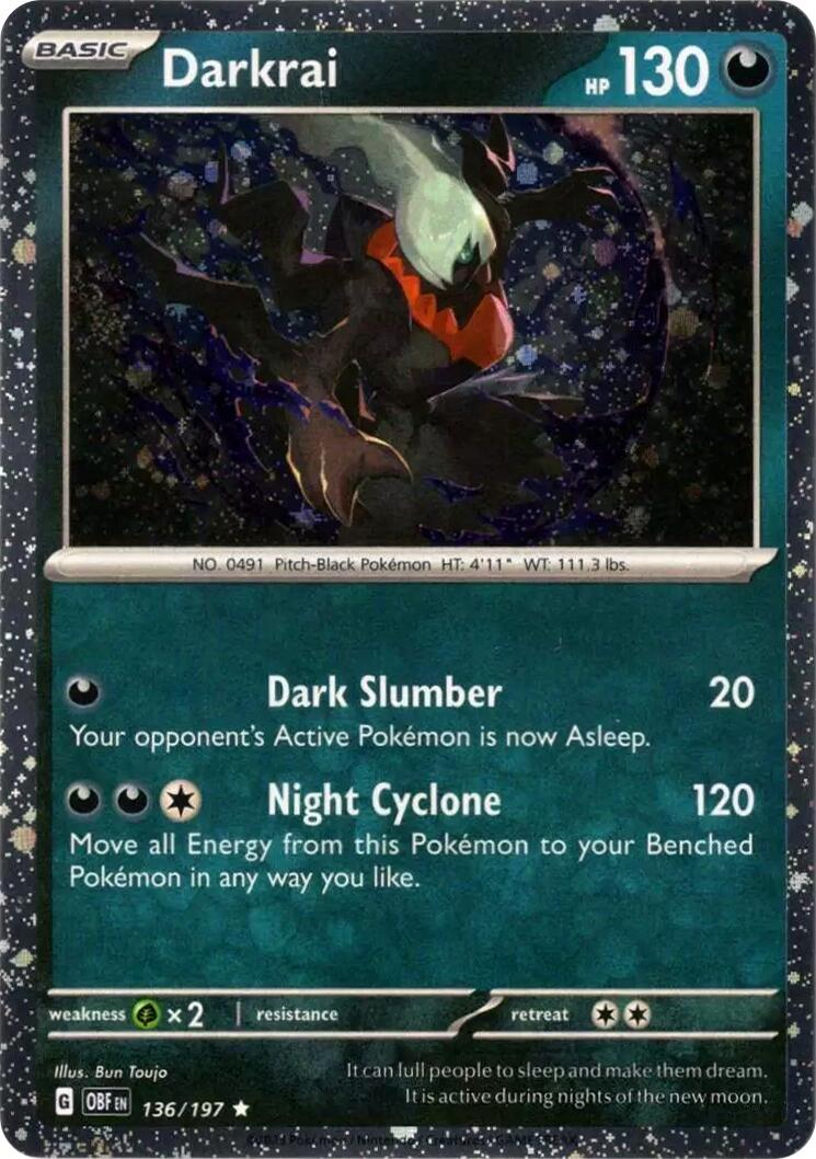 Darkrai (136/197) (Cosmos Holo) [Scarlet & Violet: Obsidian Flames] | Gamers Paradise