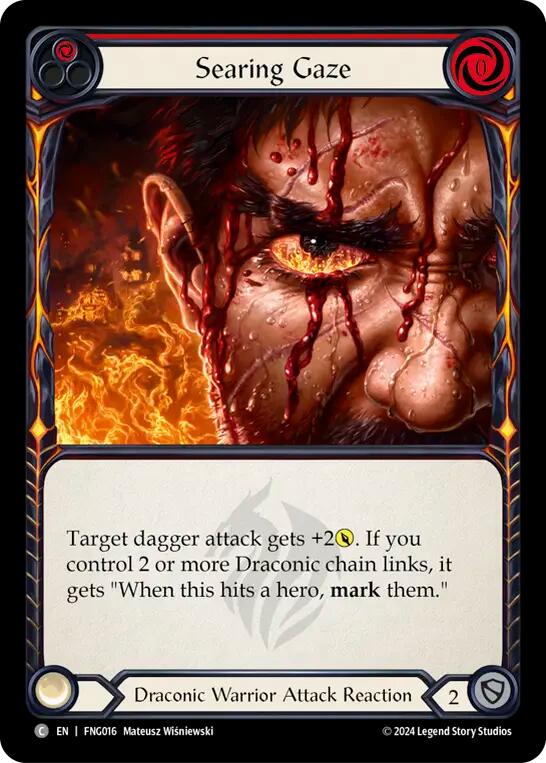 Searing Gaze (Red) [FNG016] (The Hunted Fang Blitz Deck) | Gamers Paradise