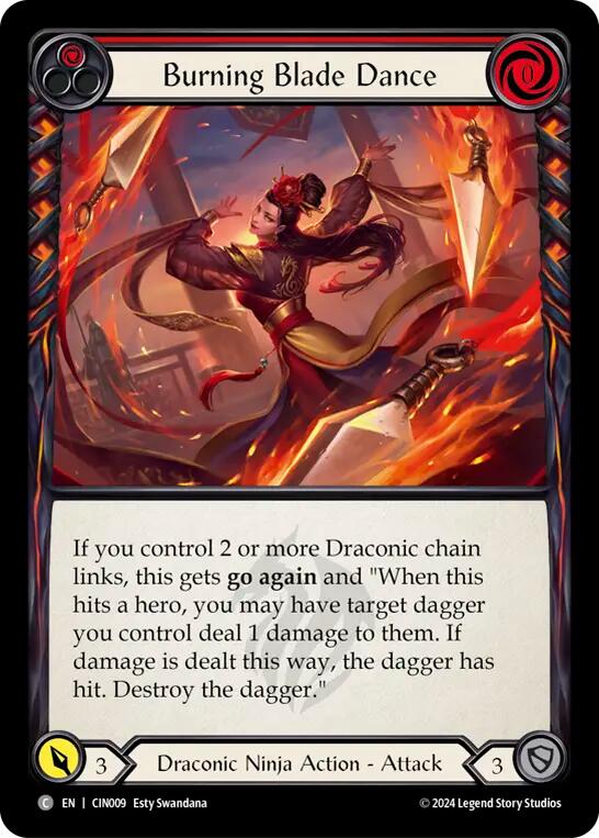 Burning Blade Dance (Red) [CIN009] (The Hunted Cindra Blitz Deck) | Gamers Paradise