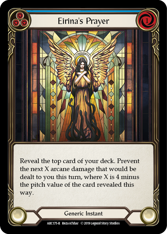 Eirina's Prayer (Blue) [ARC175-R] (Arcane Rising)  1st Edition Rainbow Foil | Gamers Paradise