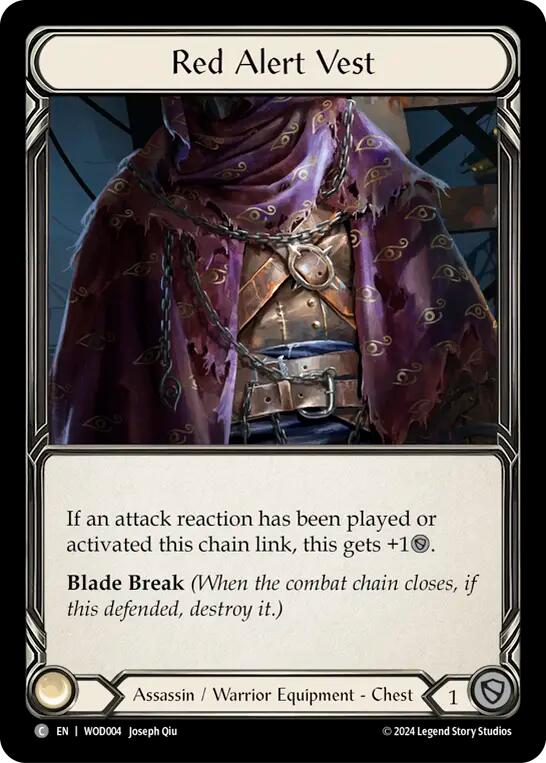 Red Alert Vest [WOD004] (The Hunted Arakni, Web of Deceit Blitz Deck) | Gamers Paradise