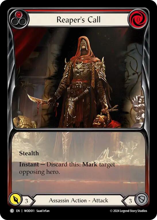 Reaper's Call (Red) (Extended Art) [WOD011] (The Hunted Arakni, Web of Deceit Blitz Deck) | Gamers Paradise