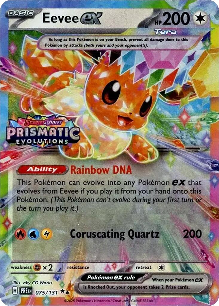 Eevee ex (075/131) (Prismatic Evolutions Stamp) [Scarlet & Violet: Prismatic Evolutions] | Gamers Paradise