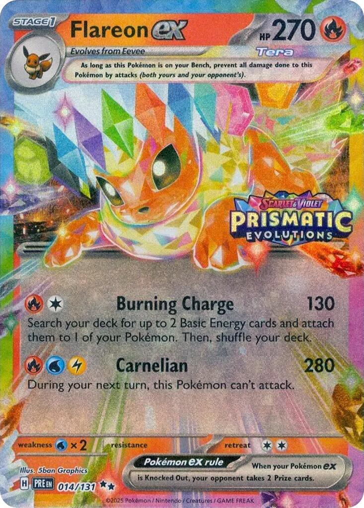 Flareon ex (014/131) (Prismatic Evolutions Stamp) [Scarlet & Violet: Prismatic Evolutions] | Gamers Paradise