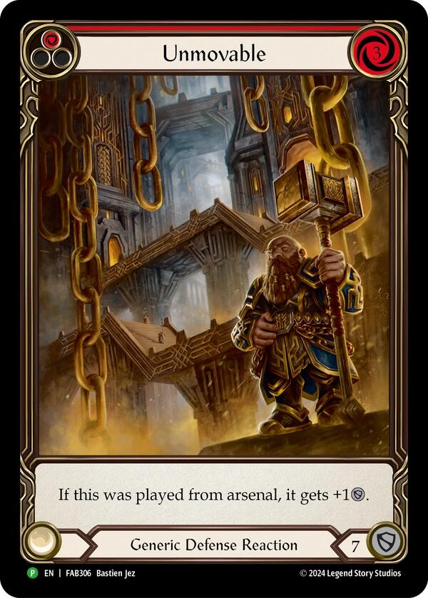 Unmovable (Red) (Extended Art) [FAB306] (Promo)  Rainbow Foil | Gamers Paradise