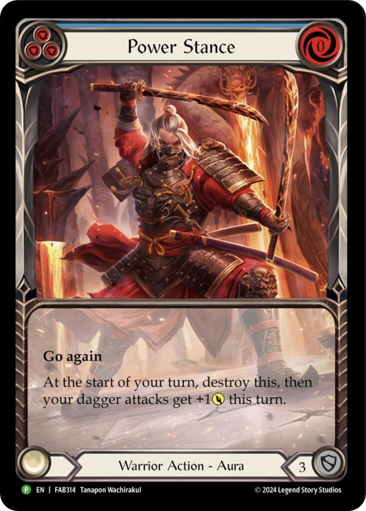 Power Stance (Blue) (Extended Art) [FAB314] (Promo)  Rainbow Foil | Gamers Paradise