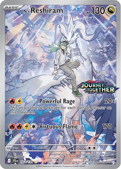 N's Reshiram (167/159) (Journey Together Stamp) [Scarlet & Violet: Journey Together] | Gamers Paradise