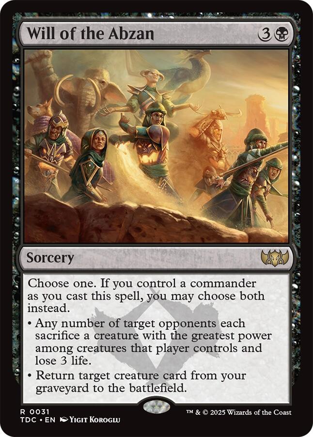 Will of the Abzan [Tarkir: Dragonstorm Commander] | Gamers Paradise