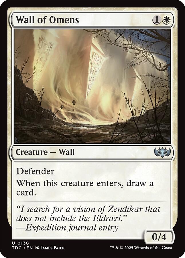 Wall of Omens [Tarkir: Dragonstorm Commander] | Gamers Paradise