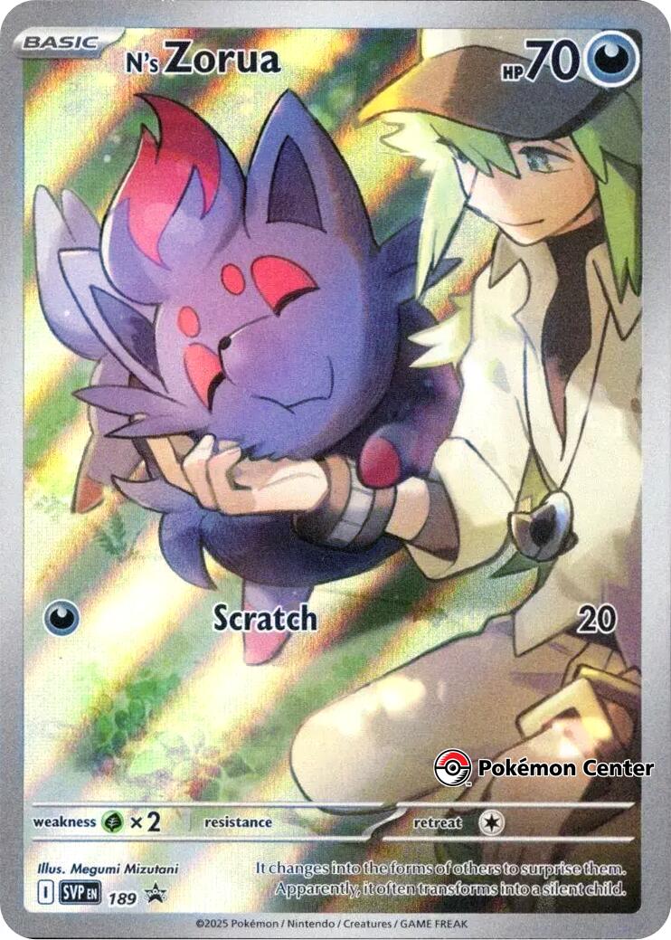 N's Zorua (SVP189) (Pokemon Center Exclusive) [Scarlet & Violet: Black Star Promos] | Gamers Paradise