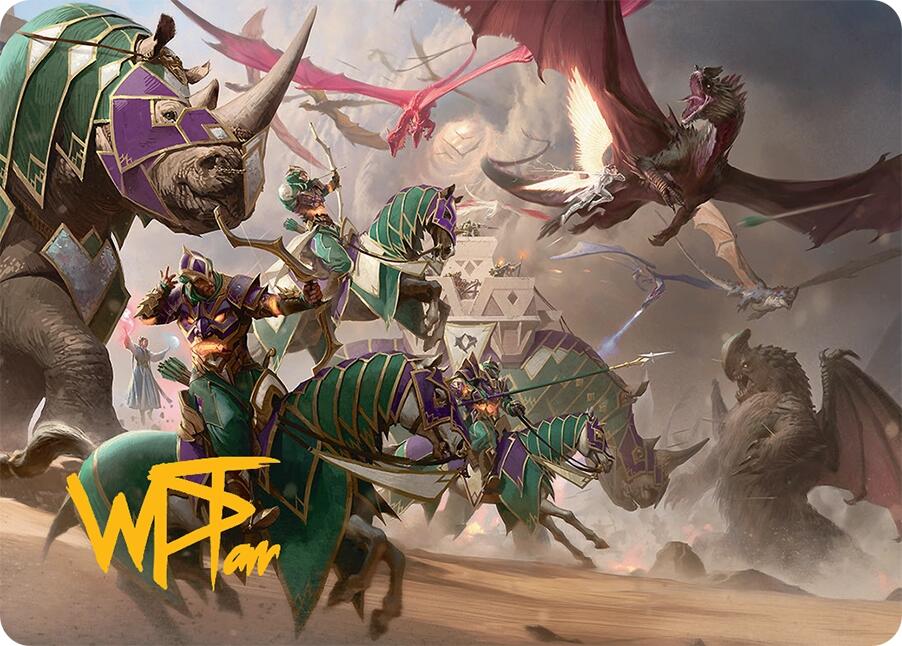 United Battlefront Art Card (5/54) (Gold-Stamped Signature) [Tarkir: Dragonstorm Art Series] | Gamers Paradise