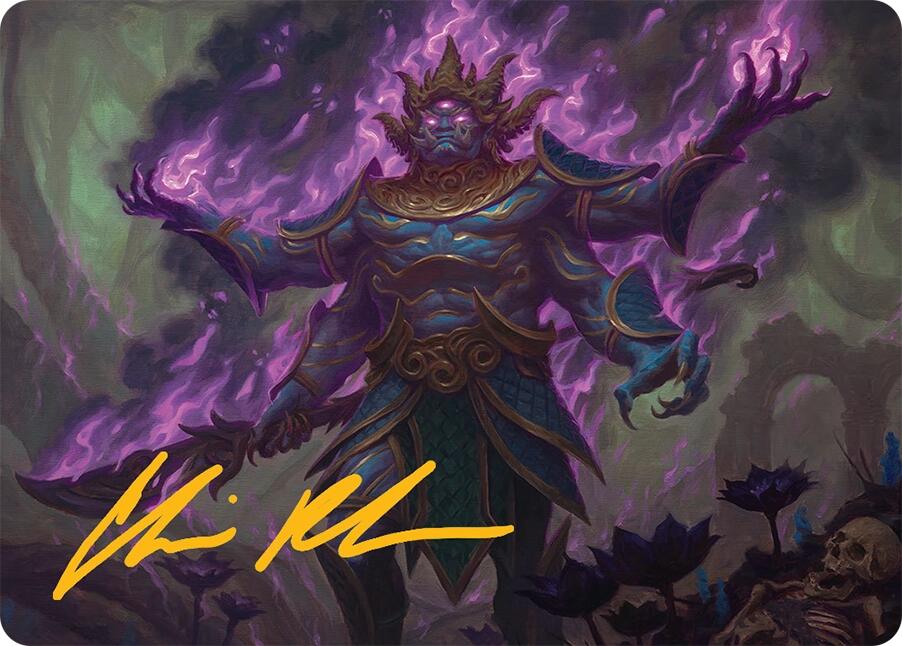 Rot-Curse Rakshasa Art Card (13/54) (Gold-Stamped Signature) [Tarkir: Dragonstorm Art Series] | Gamers Paradise