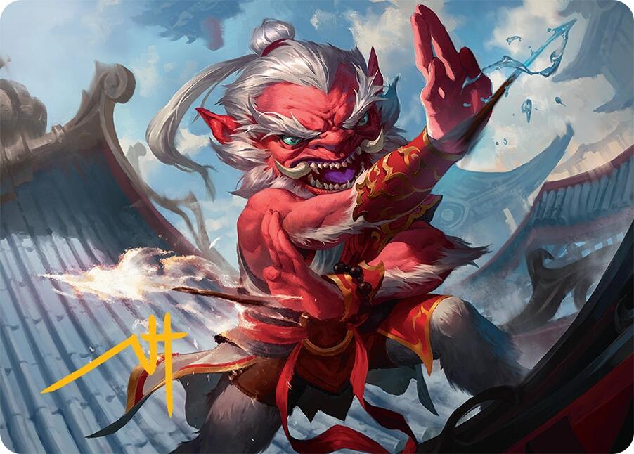 Devoted Duelist Art Card (15/54) (Gold-Stamped Signature) [Tarkir: Dragonstorm Art Series] | Gamers Paradise