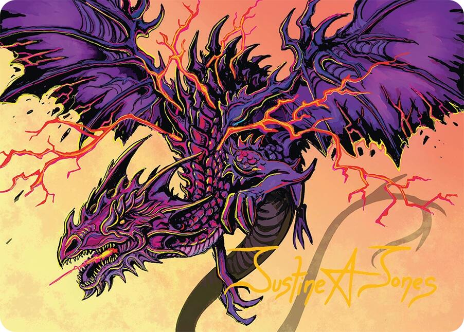 Stormshriek Feral Art Card (35/54) (Gold-Stamped Signature) [Tarkir: Dragonstorm Art Series] | Gamers Paradise
