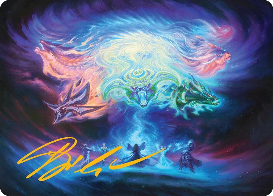 Call the Spirit Dragons Art Card (21/54) (Gold-Stamped Signature) [Tarkir: Dragonstorm Art Series] | Gamers Paradise