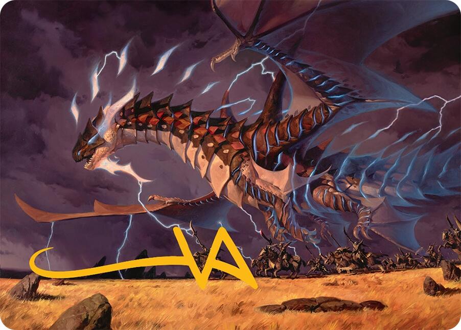 Neriv, Heart of the Storm Art Card (25/54) (Gold-Stamped Signature) [Tarkir: Dragonstorm Art Series] | Gamers Paradise