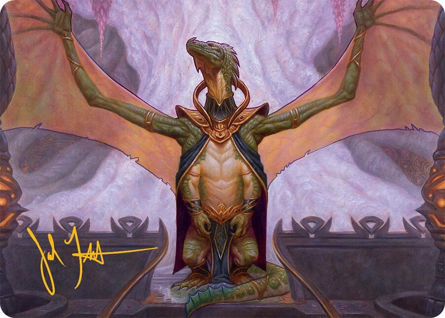 Kheru Goldkeeper Art Card (36/54) (Gold-Stamped Signature) [Tarkir: Dragonstorm Art Series] | Gamers Paradise