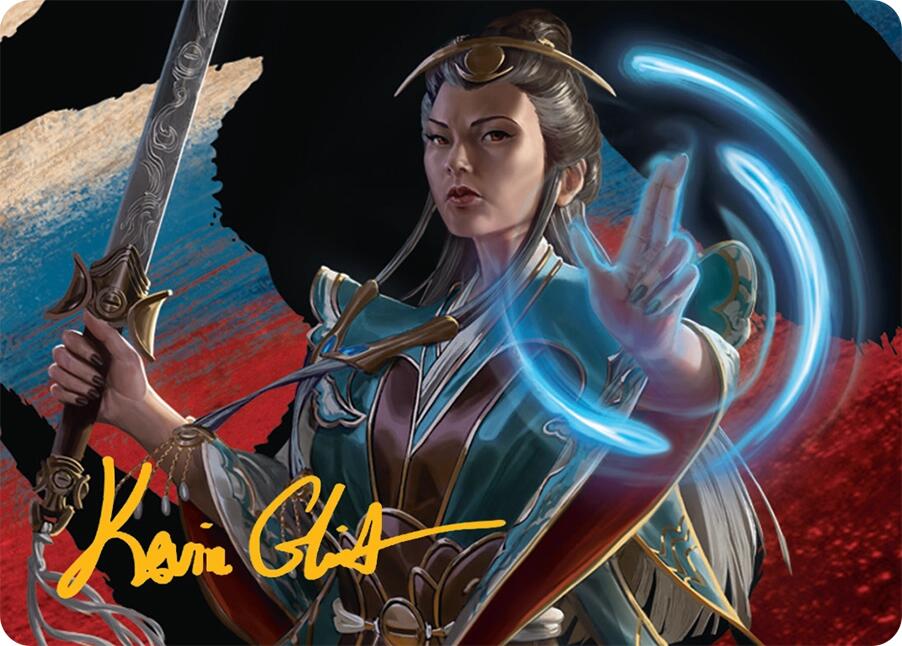 Narset, Jeskai Waymaster Art Card (44/54) (Gold-Stamped Signature) [Tarkir: Dragonstorm Art Series] | Gamers Paradise