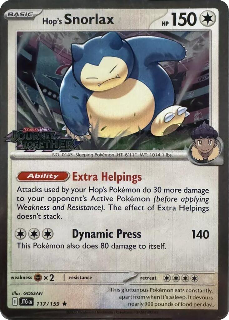 Hop's Snorlax (117/159) (Cosmos Holo) [Scarlet & Violet: Journey Together] | Gamers Paradise