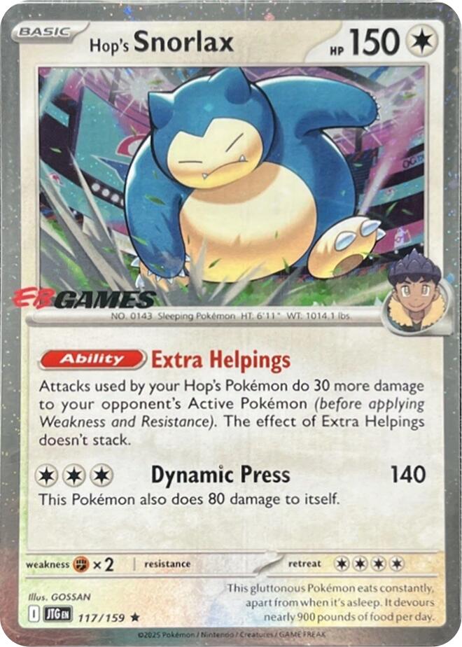 Hop's Snorlax (117/159) (EB Games) (Cosmos Holo) [Scarlet & Violet: Journey Together] | Gamers Paradise