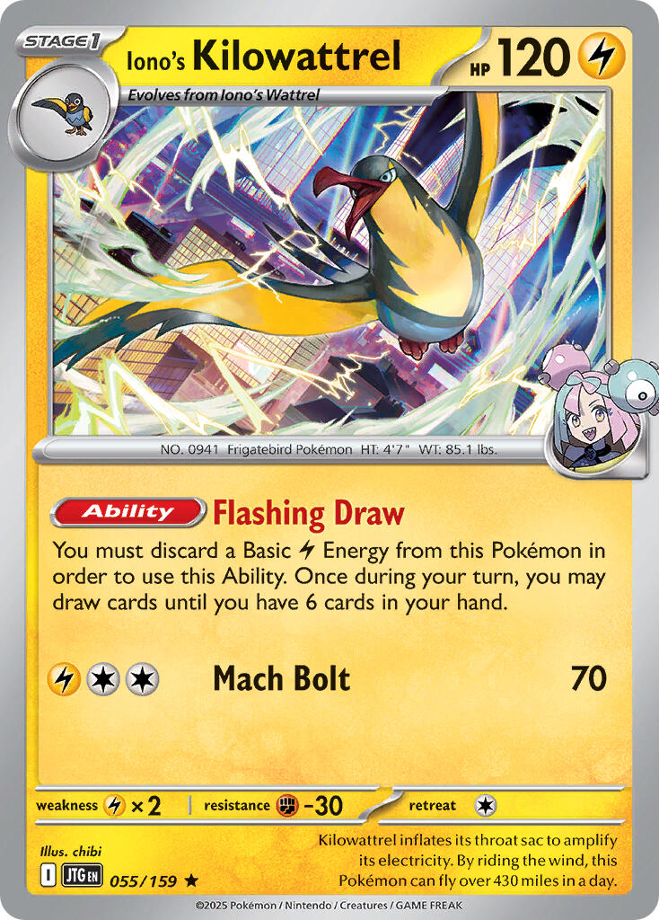 Iono's Kilowattrel (055/159) (Deck Exclusive) [Scarlet & Violet: Journey Together] | Gamers Paradise