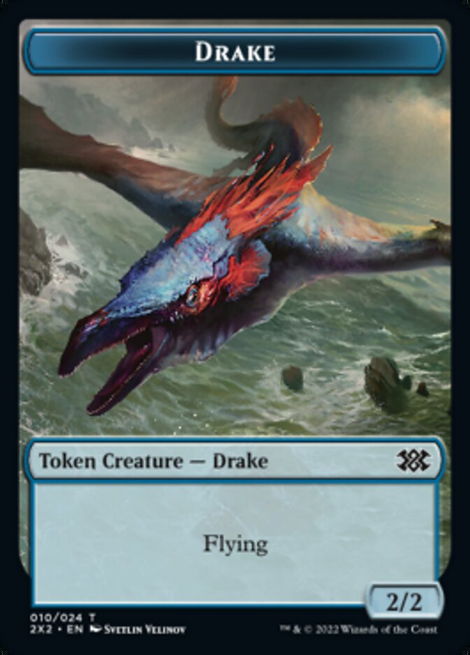 Drake // Phyrexian Golem Double-Sided Token [Double Masters 2022 Tokens] | Gamers Paradise