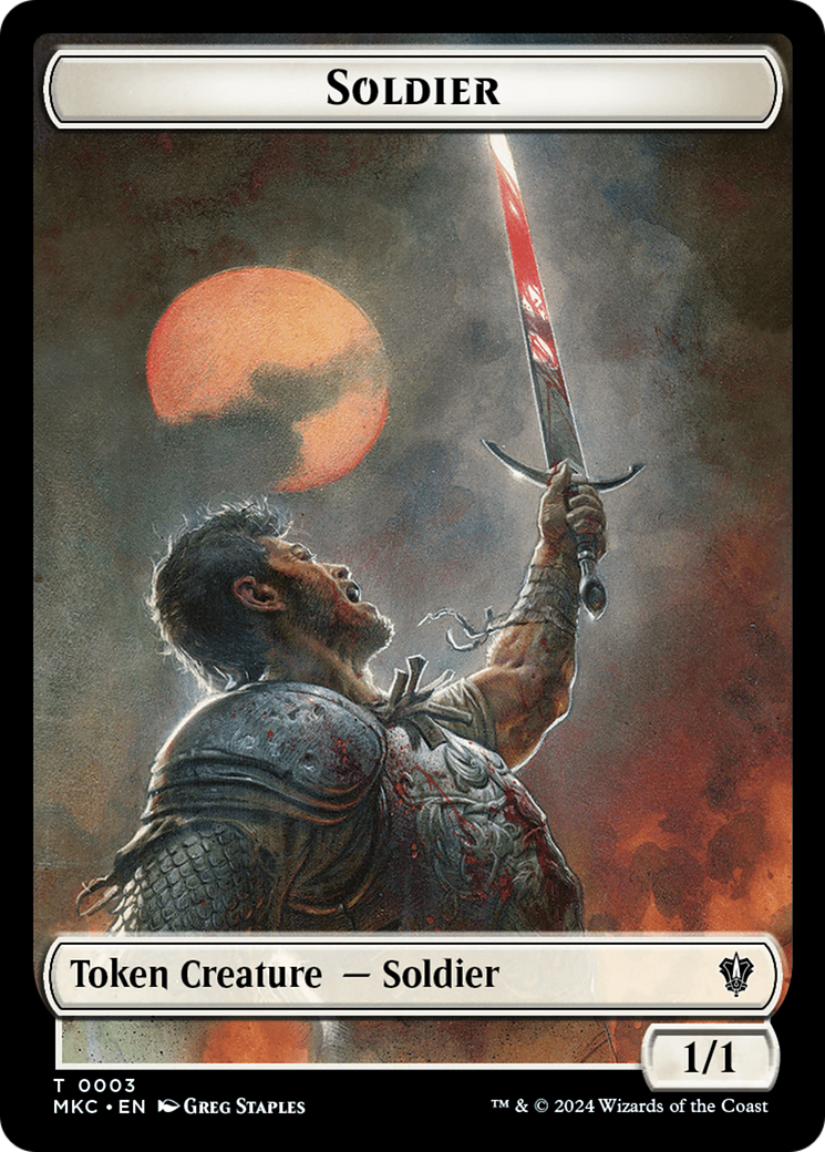 Human // Soldier Double-Sided Token [Murders at Karlov Manor Commander Tokens] | Gamers Paradise