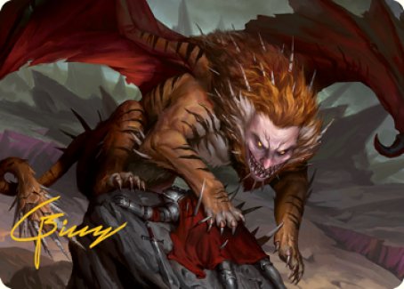 Manticore Art Card (Gold-Stamped Signature) [Dungeons & Dragons: Adventures in the Forgotten Realms Art Series] | Gamers Paradise