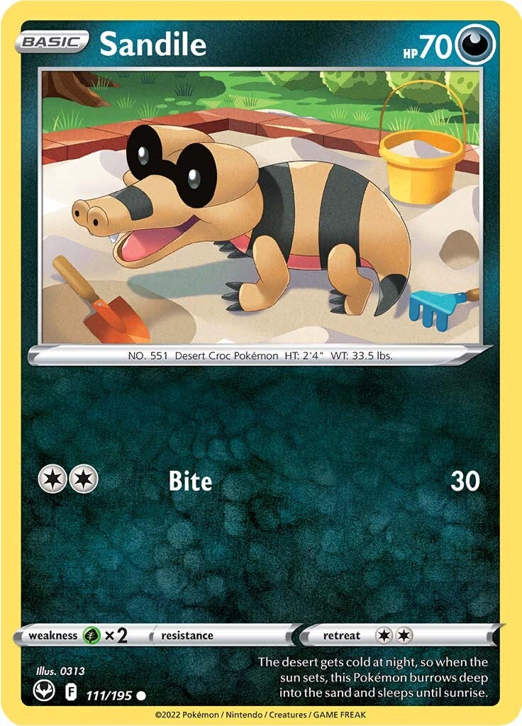Sandile (111/195) [Sword & Shield: Silver Tempest] | Gamers Paradise