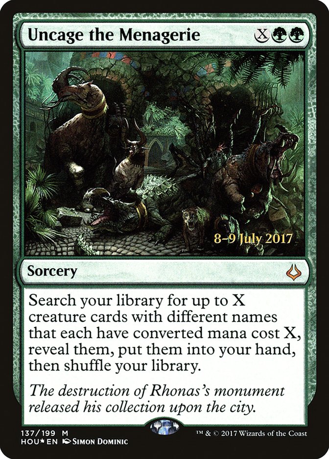 Uncage the Menagerie [Hour of Devastation Prerelease Promos] | Gamers Paradise