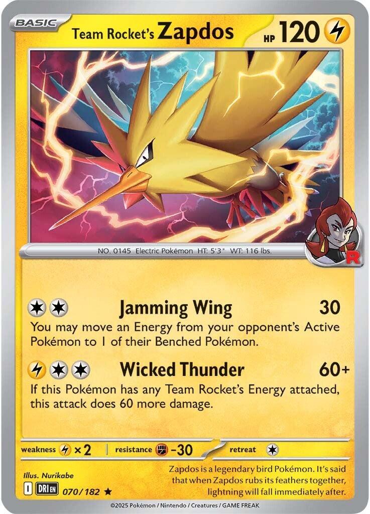 Team Rocket's Zapdos (070/182) [Scarlet & Violet: Destined Rivals] | Gamers Paradise