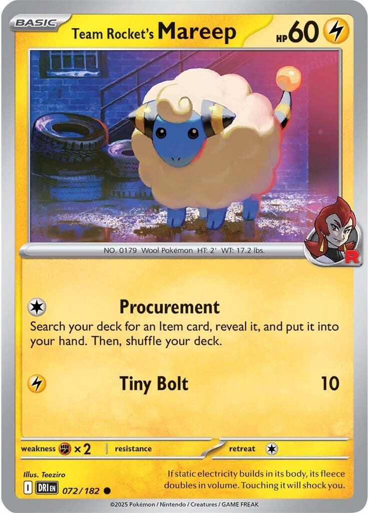 Team Rocket's Mareep (072/182) [Scarlet & Violet: Destined Rivals] | Gamers Paradise