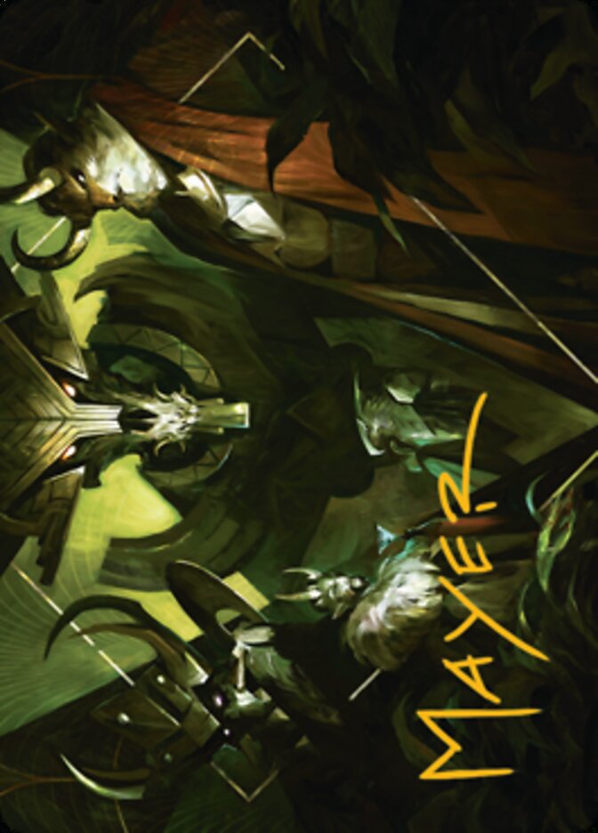 Meeting of the Five Art Card (Gold-Stamped Signature) [Streets of New Capenna Art Series] | Gamers Paradise