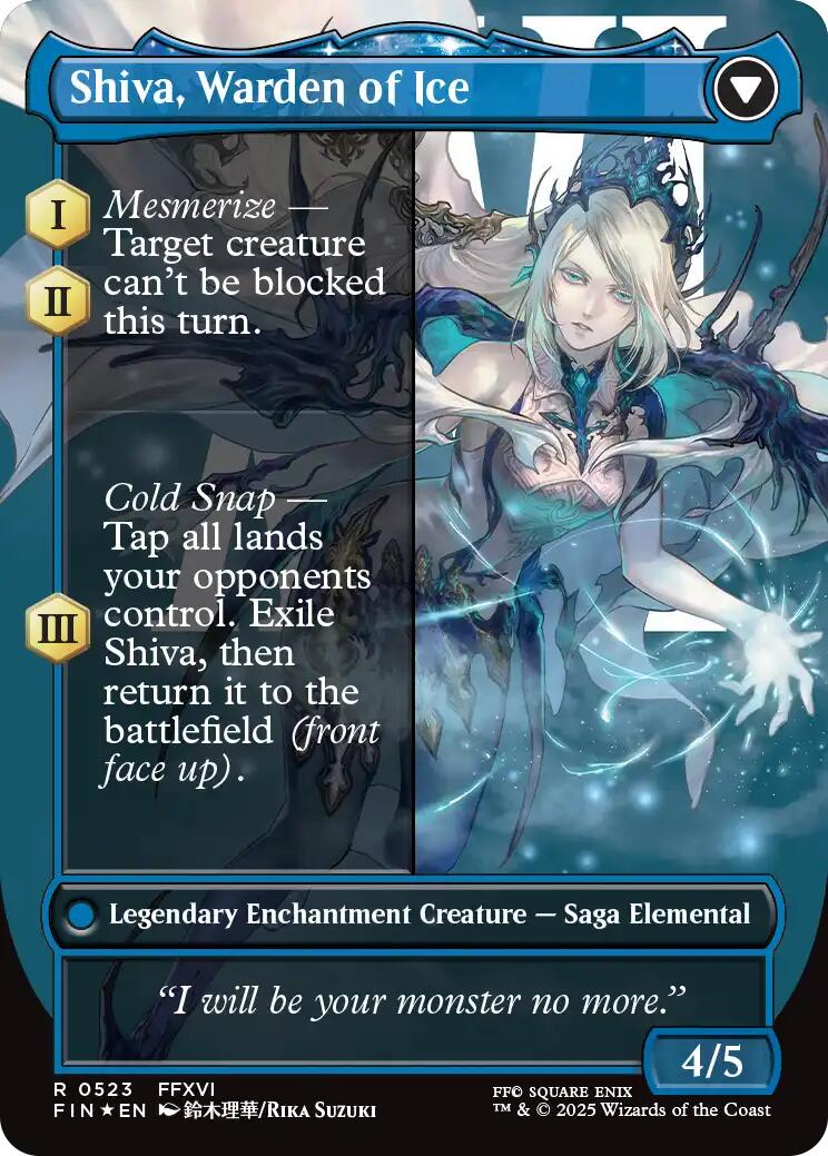 Jill, Shiva's Dominant // Shiva, Warden of Ice (Borderless) (Surge Foil) [FINAL FANTASY] | Gamers Paradise