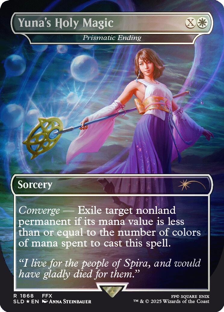 Yuna's Holy Magic - Prismatic Ending (Rainbow Foil) [Secret Lair Drop Series] | Gamers Paradise