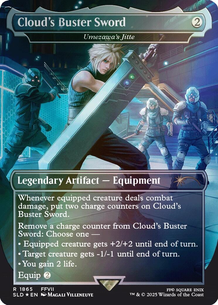Cloud's Buster Sword - Umezawa's Jitte (Rainbow Foil) [Secret Lair Drop Series] | Gamers Paradise