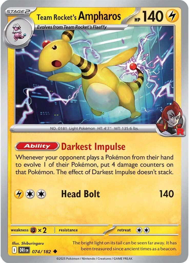 Team Rocket's Ampharos (074/182) [Scarlet & Violet: Destined Rivals] | Gamers Paradise