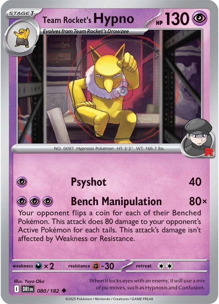 Team Rocket's Hypno (080/182) [Scarlet & Violet: Destined Rivals] | Gamers Paradise