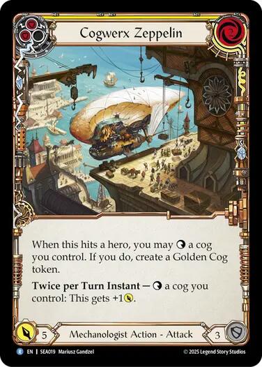 Cogwerx Zeppelin (Yellow) [SEA019] (High Seas)  Rainbow Foil | Gamers Paradise