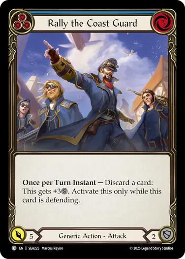 Rally the Coast Guard (Blue) [SEA225] (High Seas)  Rainbow Foil | Gamers Paradise