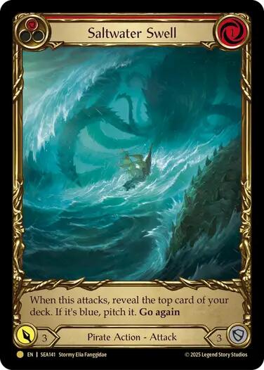 Saltwater Swell (Red) (Treasure) [SEA141] (High Seas)  Cold Foil | Gamers Paradise