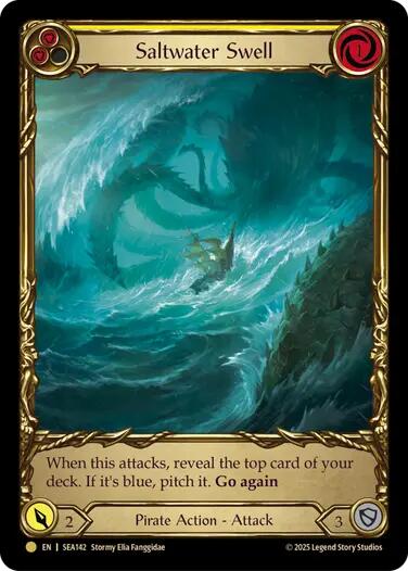 Saltwater Swell (Yellow) (Treasure) [SEA142] (High Seas)  Cold Foil | Gamers Paradise