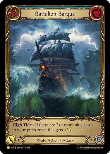 Battalion Barque (Blue) (Treasure) [SEA154] (High Seas)  Cold Foil | Gamers Paradise
