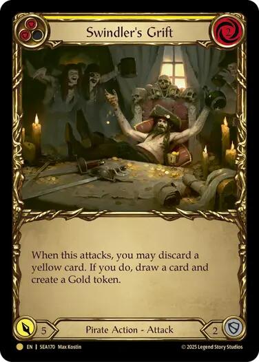 Swindler's Grift (Yellow) (Treasure) [SEA170] (High Seas)  Cold Foil | Gamers Paradise